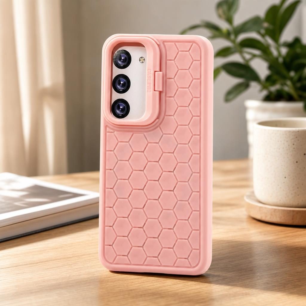 Husa de Protectie TPU, pentru Samsung Galaxy S23, 3D Cube, cu Inel, Protectie Camera, Antisoc, Antizgariere, Antialunecare, Acoperire Completa, Roz