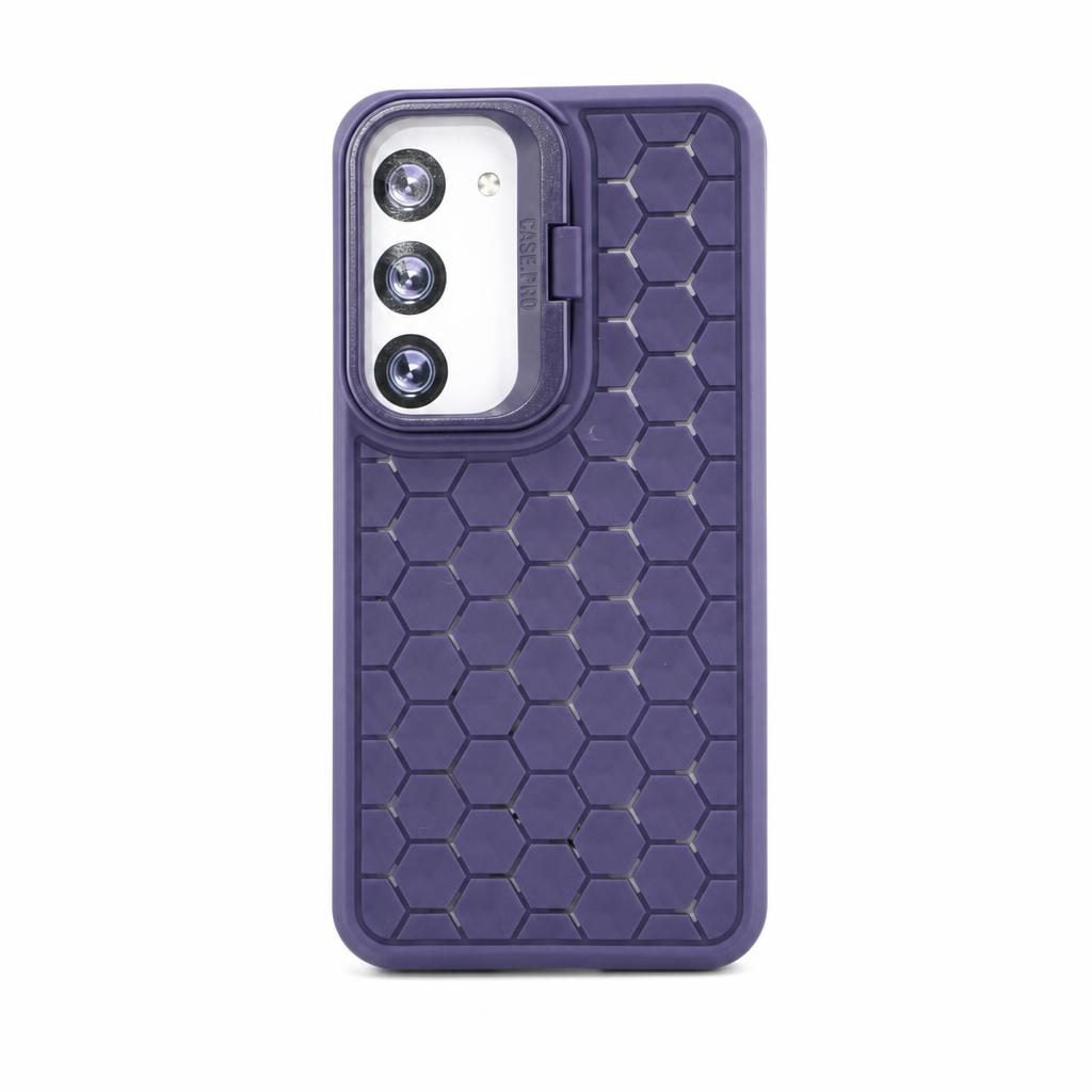 Husa de Protectie TPU, pentru Samsung Galaxy S23, 3D Cube, cu Inel, Protectie Camera, Antisoc, Antizgariere, Antialunecare, Acoperire Completa, Mov