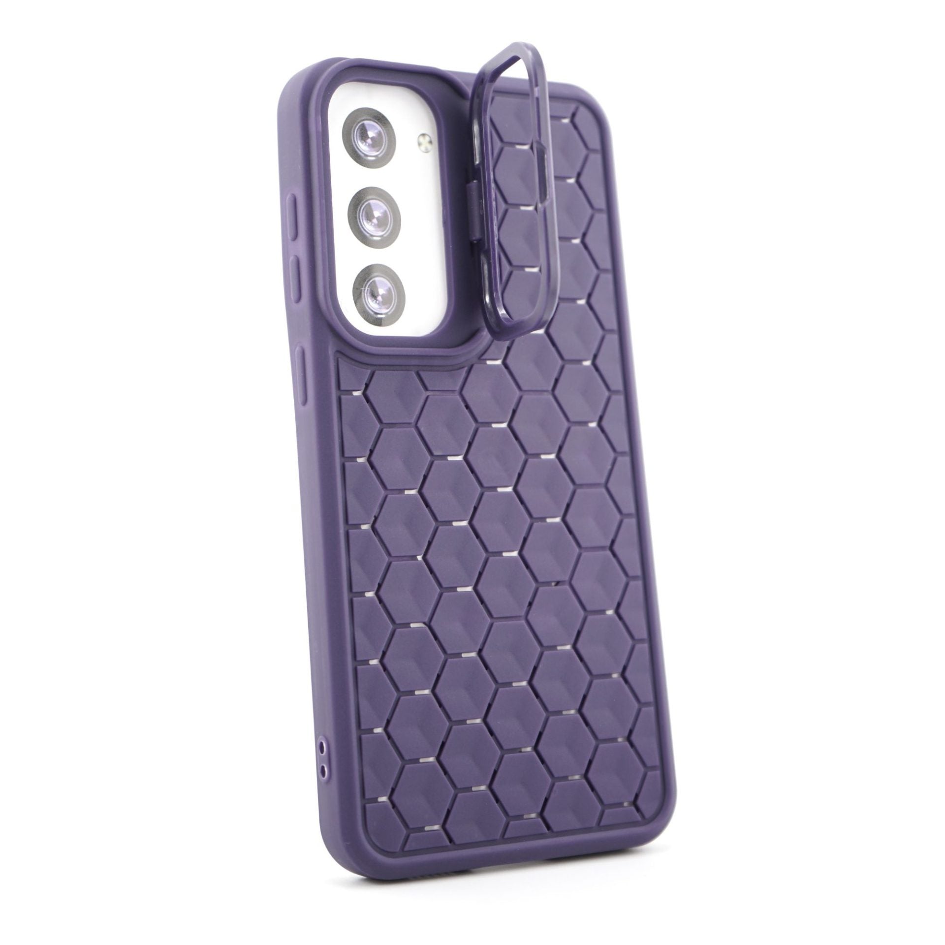 Husa de Protectie TPU, pentru Samsung Galaxy S23 Plus, 3D Cube, cu Inel, Protectie Camera, Antisoc, Antizgariere, Antialunecare, Acoperire Completa, Mov