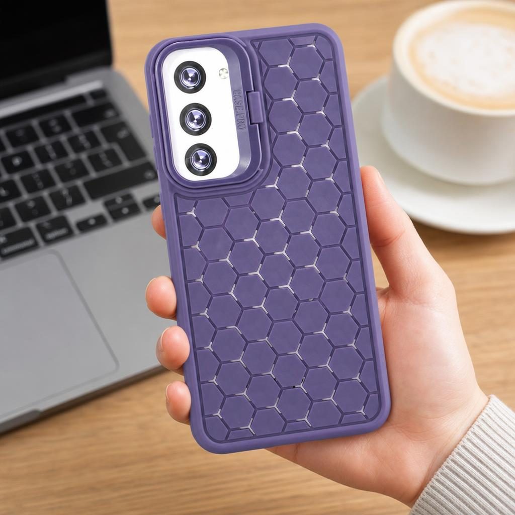 Husa de Protectie TPU, pentru Samsung Galaxy S23 Plus, 3D Cube, cu Inel, Protectie Camera, Antisoc, Antizgariere, Antialunecare, Acoperire Completa, Mov