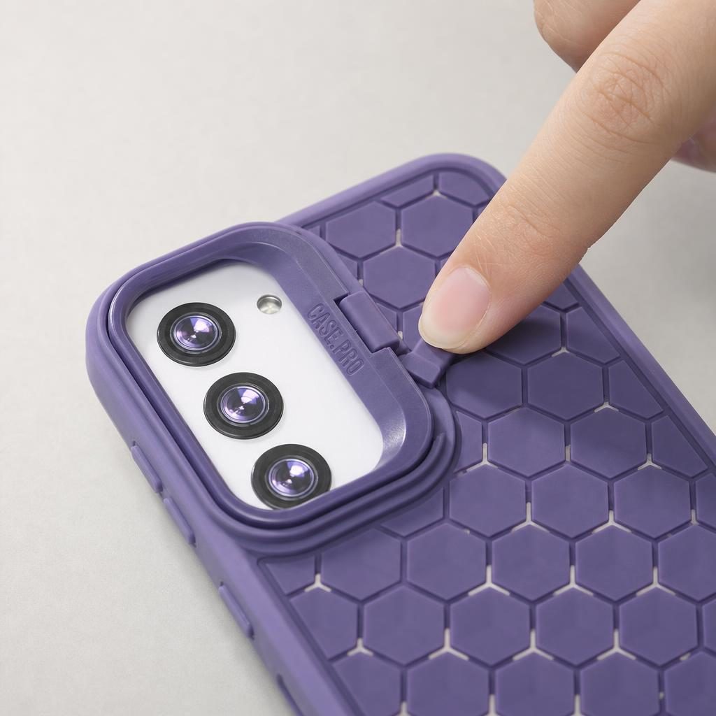 Husa de Protectie TPU, pentru Samsung Galaxy S23 Plus, 3D Cube, cu Inel, Protectie Camera, Antisoc, Antizgariere, Antialunecare, Acoperire Completa, Mov