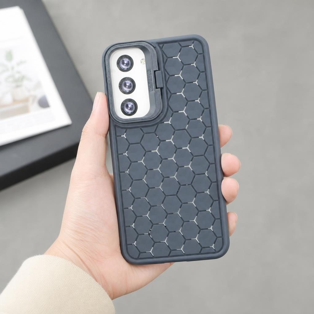 Husa de Protectie TPU, pentru Samsung Galaxy S23 Plus, 3D Cube, cu Inel, Protectie Camera, Antisoc, Antizgariere, Antialunecare, Acoperire Completa, Albastru