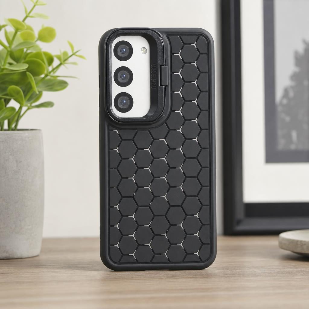 Husa de Protectie TPU, pentru Samsung Galaxy S23 Plus, 3D Cube, cu Inel, Protectie Camera, Antisoc, Antizgariere, Antialunecare, Acoperire Completa, Negru