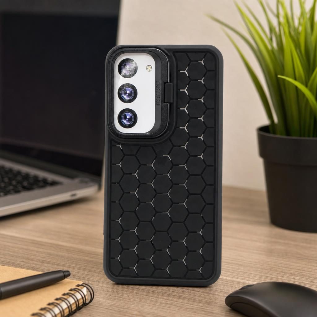 Husa de Protectie TPU, pentru Samsung Galaxy S23 Plus, 3D Cube, cu Inel, Protectie Camera, Antisoc, Antizgariere, Antialunecare, Acoperire Completa, Negru