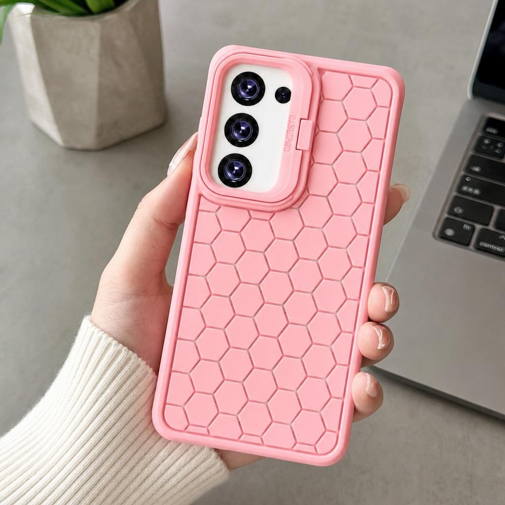 Husa de Protectie TPU, pentru Samsung Galaxy S23 Plus, 3D Cube, cu Inel, Protectie Camera, Antisoc, Antizgariere, Antialunecare, Acoperire Completa, Roz