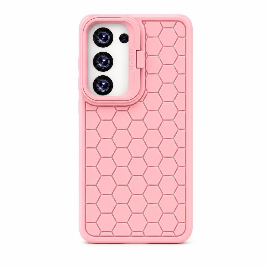 Husa de Protectie TPU, pentru Samsung Galaxy S23 Plus, 3D Cube, cu Inel, Protectie Camera, Antisoc, Antizgariere, Antialunecare, Acoperire Completa, Roz