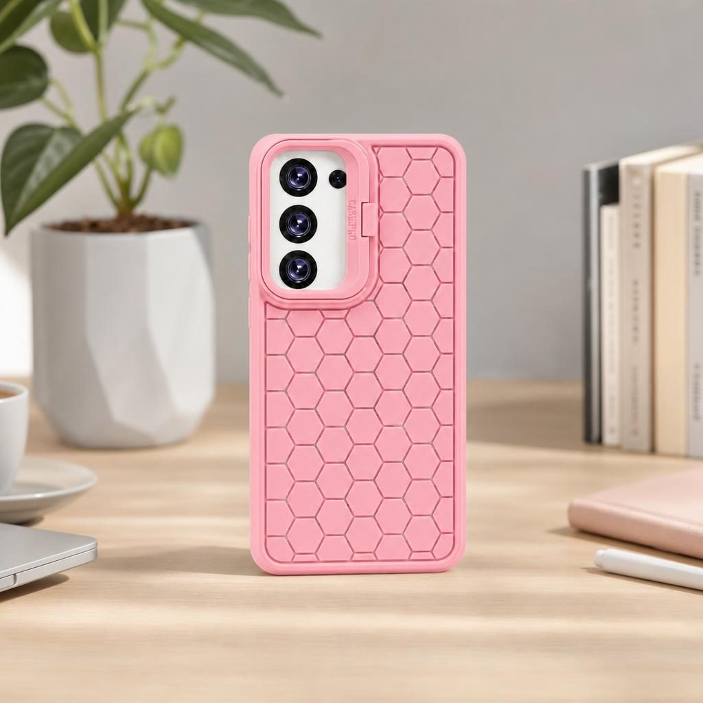 Husa de Protectie TPU, pentru Samsung Galaxy S23 Plus, 3D Cube, cu Inel, Protectie Camera, Antisoc, Antizgariere, Antialunecare, Acoperire Completa, Roz