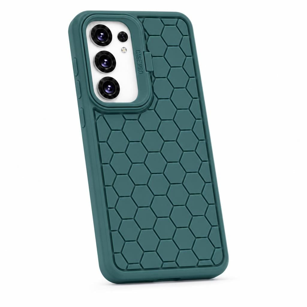 Husa de Protectie TPU, pentru Samsung Galaxy S23 Plus, 3D Cube, cu Inel, Protectie Camera, Antisoc, Antizgariere, Antialunecare, Acoperire Completa, Verde