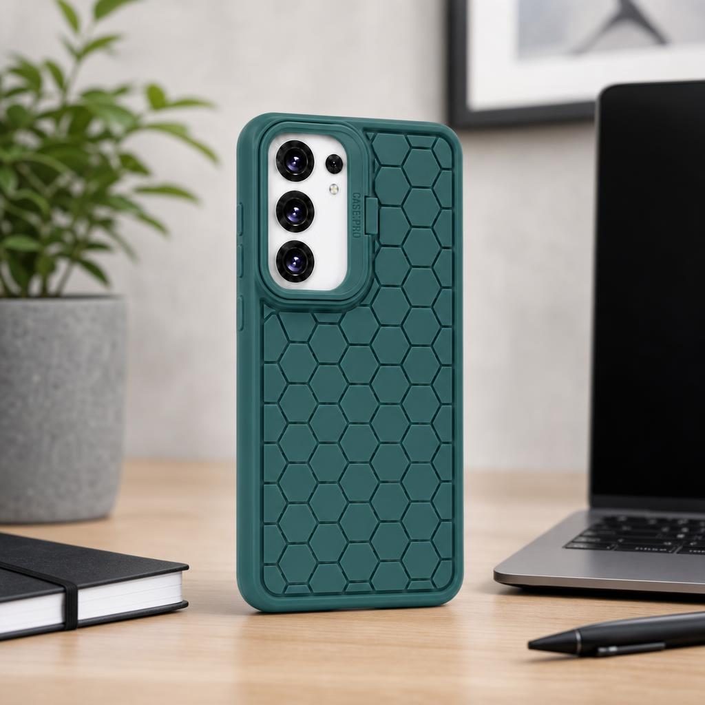 Husa de Protectie TPU, pentru Samsung Galaxy S23 Plus, 3D Cube, cu Inel, Protectie Camera, Antisoc, Antizgariere, Antialunecare, Acoperire Completa, Verde