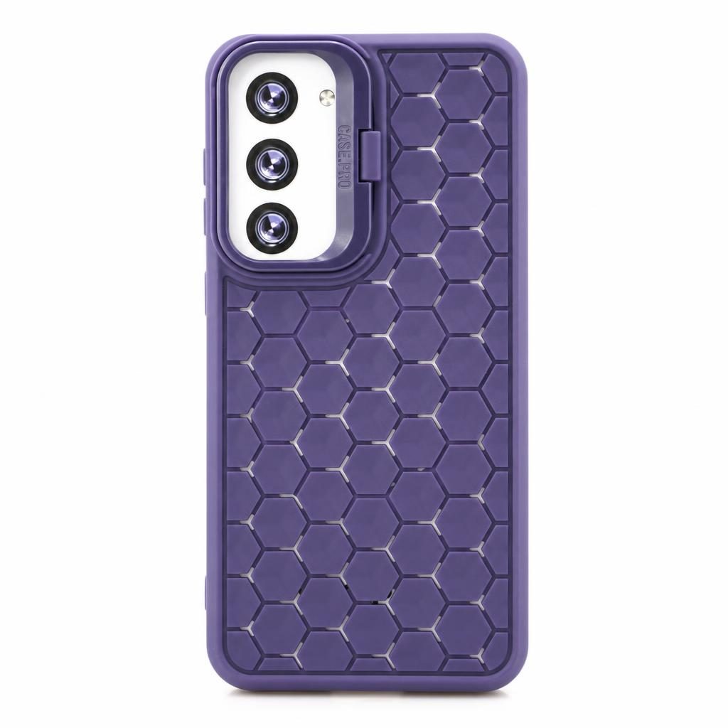 Husa de Protectie TPU, pentru Samsung Galaxy S23 Plus, 3D Cube, cu Inel, Protectie Camera, Antisoc, Antizgariere, Antialunecare, Acoperire Completa, Mov