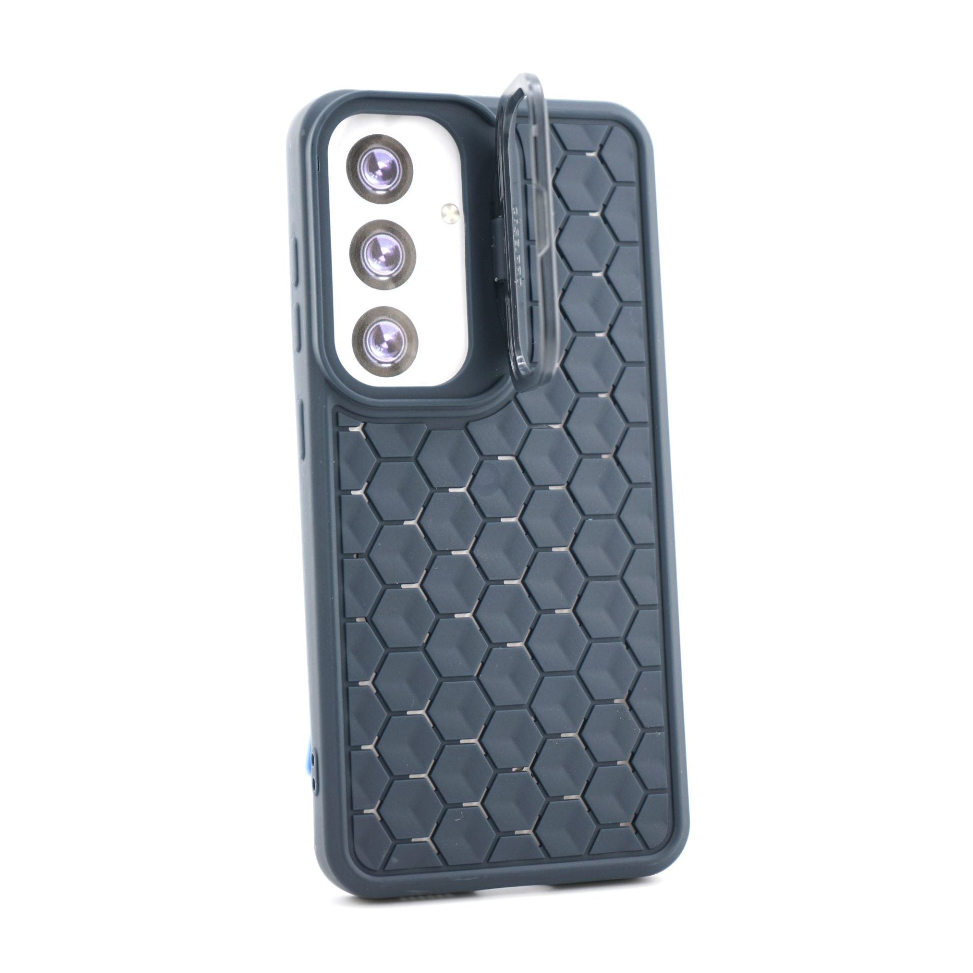 Husa de Protectie TPU, pentru Samsung Galaxy S24, 3D Cube, cu Inel, Protectie Camera, Antisoc, Antizgariere, Antialunecare, Acoperire Completa, Albastru