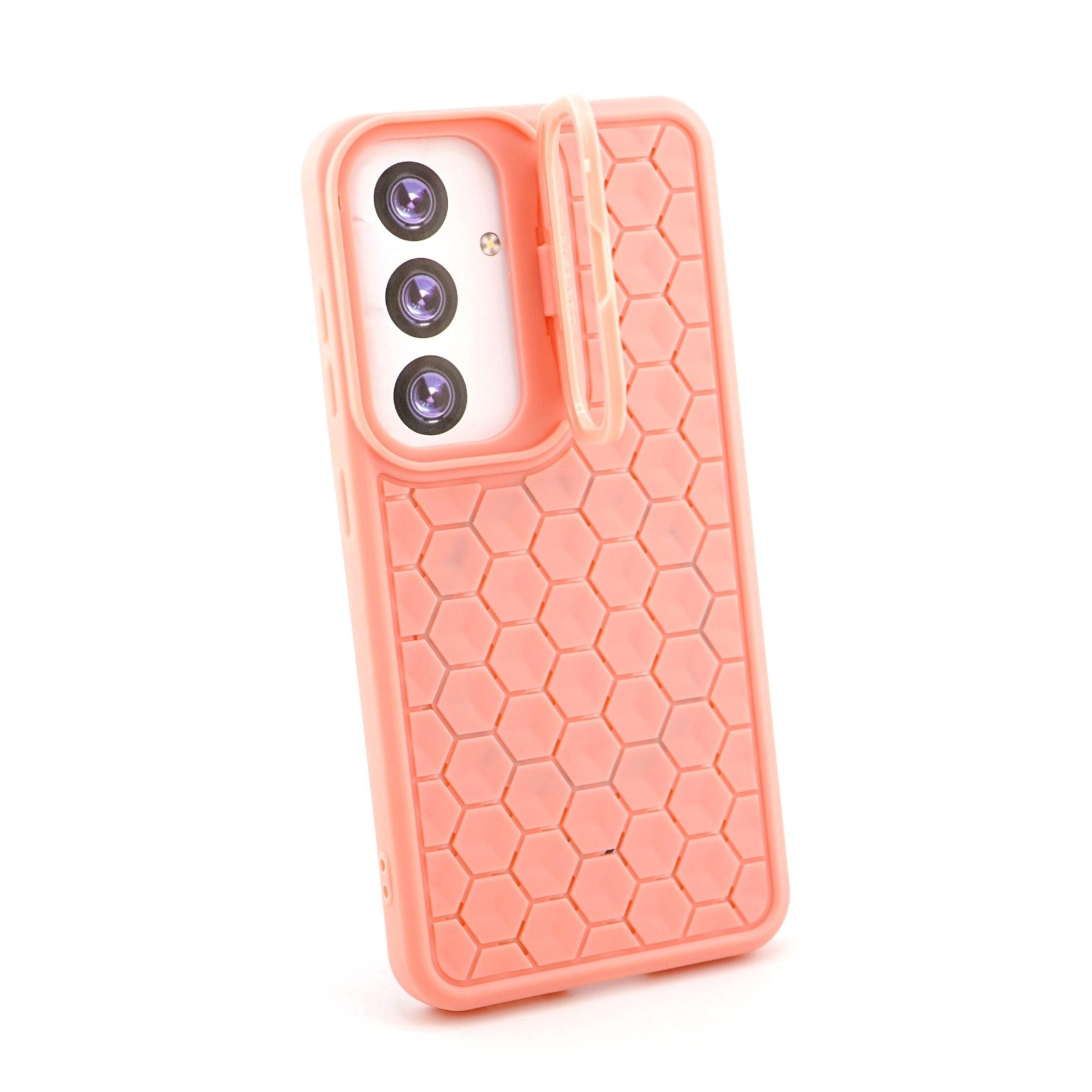 Husa de Protectie TPU, pentru Samsung Galaxy S24, 3D Cube, cu Inel, Protectie Camera, Antisoc, Antizgariere, Antialunecare, Acoperire Completa, Roz