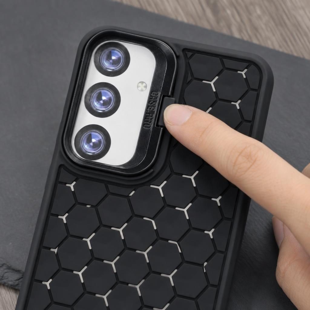 Husa de Protectie TPU, pentru Samsung Galaxy S24, 3D Cube, cu Inel, Protectie Camera, Antisoc, Antizgariere, Antialunecare, Acoperire Completa, Negru