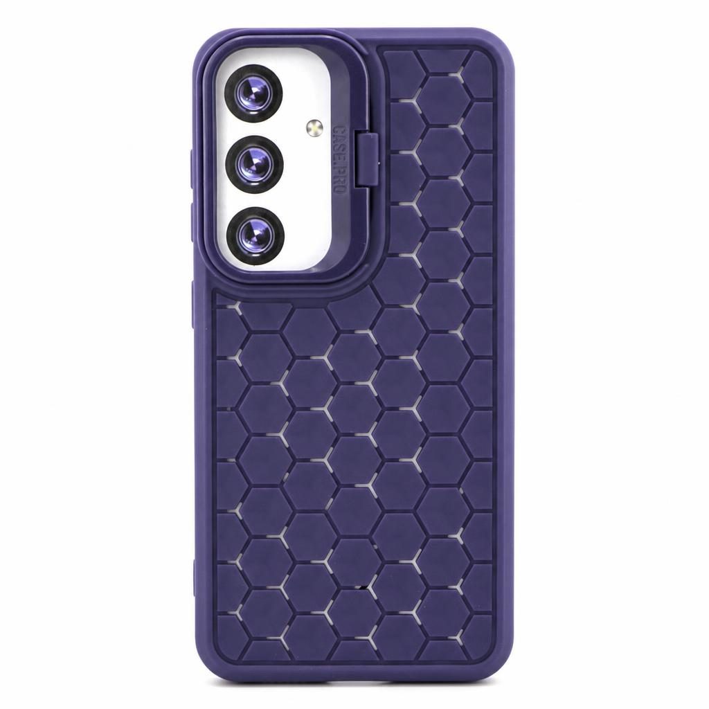 Husa de Protectie TPU, pentru Samsung Galaxy S24, 3D Cube, cu Inel, Protectie Camera, Antisoc, Antizgariere, Antialunecare, Acoperire Completa, Mov