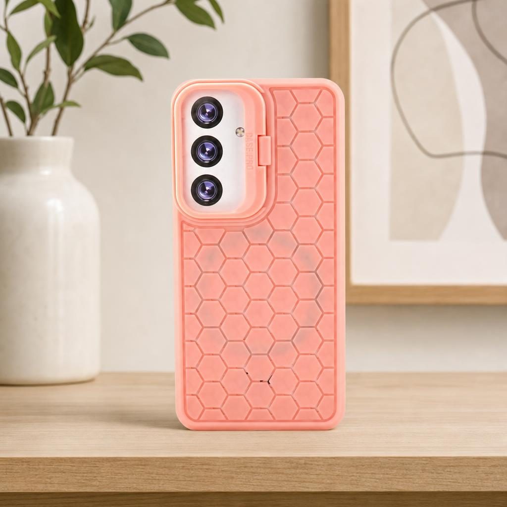 Husa de Protectie TPU, pentru Samsung Galaxy S24, 3D Cube, cu Inel, Protectie Camera, Antisoc, Antizgariere, Antialunecare, Acoperire Completa, Roz