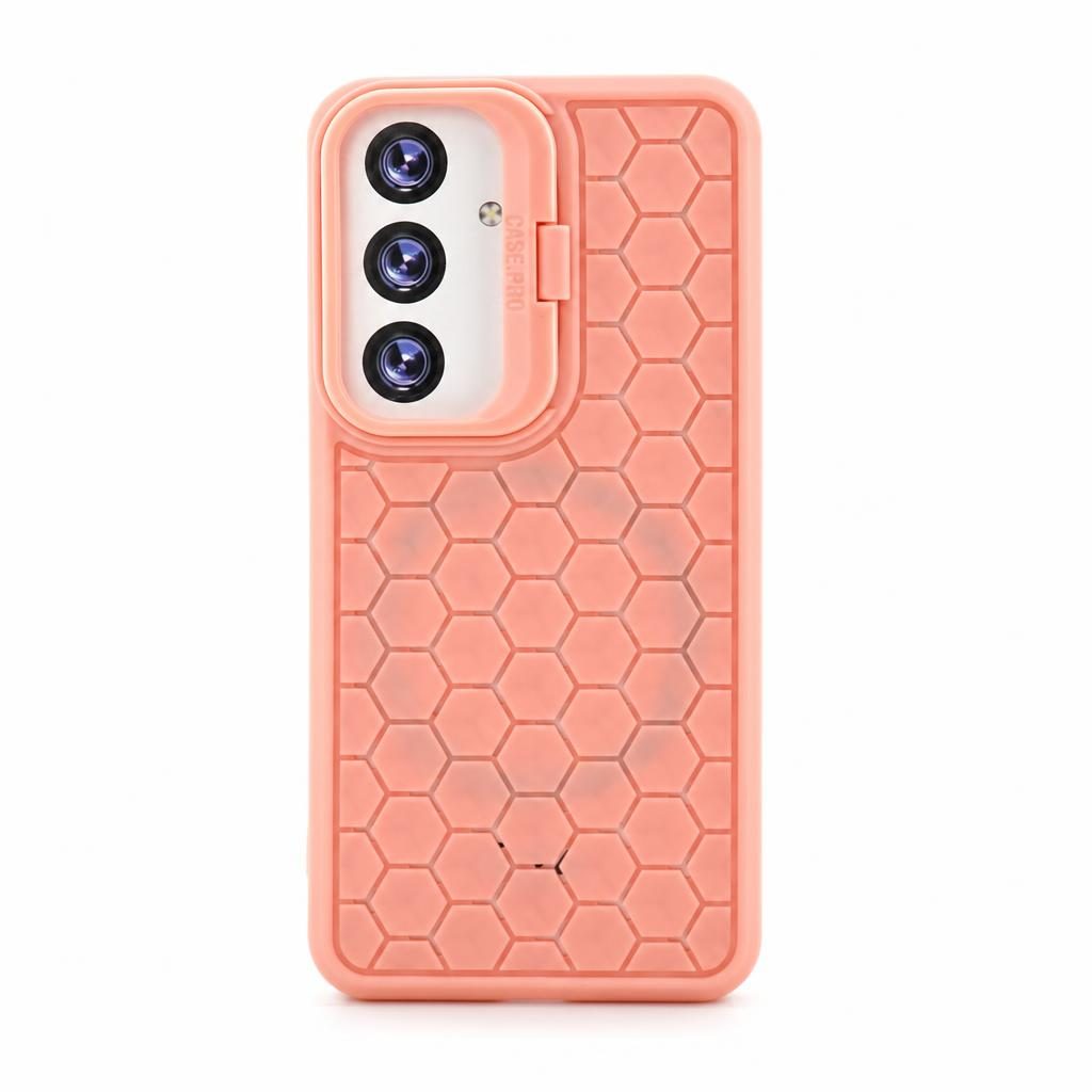 Husa de Protectie TPU, pentru Samsung Galaxy S24, 3D Cube, cu Inel, Protectie Camera, Antisoc, Antizgariere, Antialunecare, Acoperire Completa, Roz