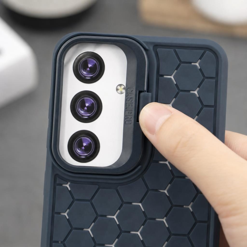Husa de Protectie TPU, pentru Samsung Galaxy S24, 3D Cube, cu Inel, Protectie Camera, Antisoc, Antizgariere, Antialunecare, Acoperire Completa, Albastru