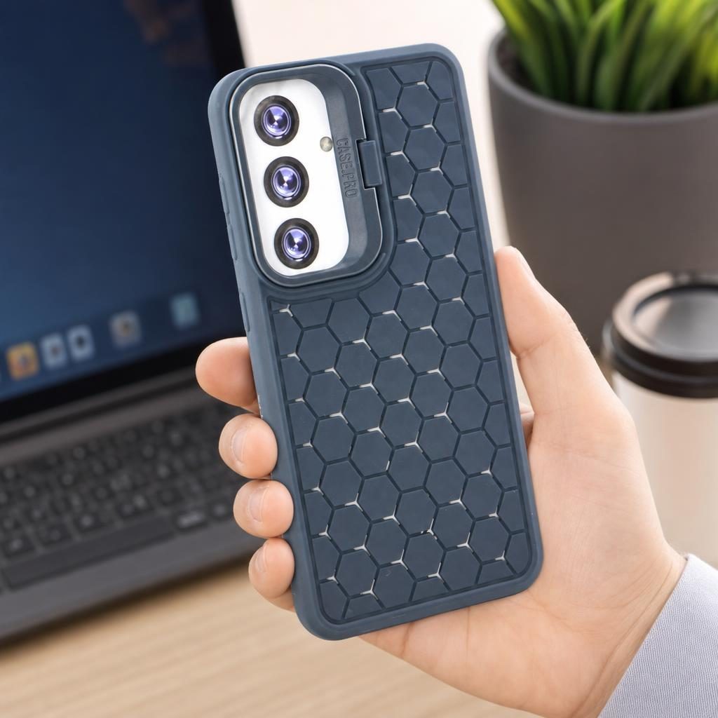 Husa de Protectie TPU, pentru Samsung Galaxy S24, 3D Cube, cu Inel, Protectie Camera, Antisoc, Antizgariere, Antialunecare, Acoperire Completa, Albastru