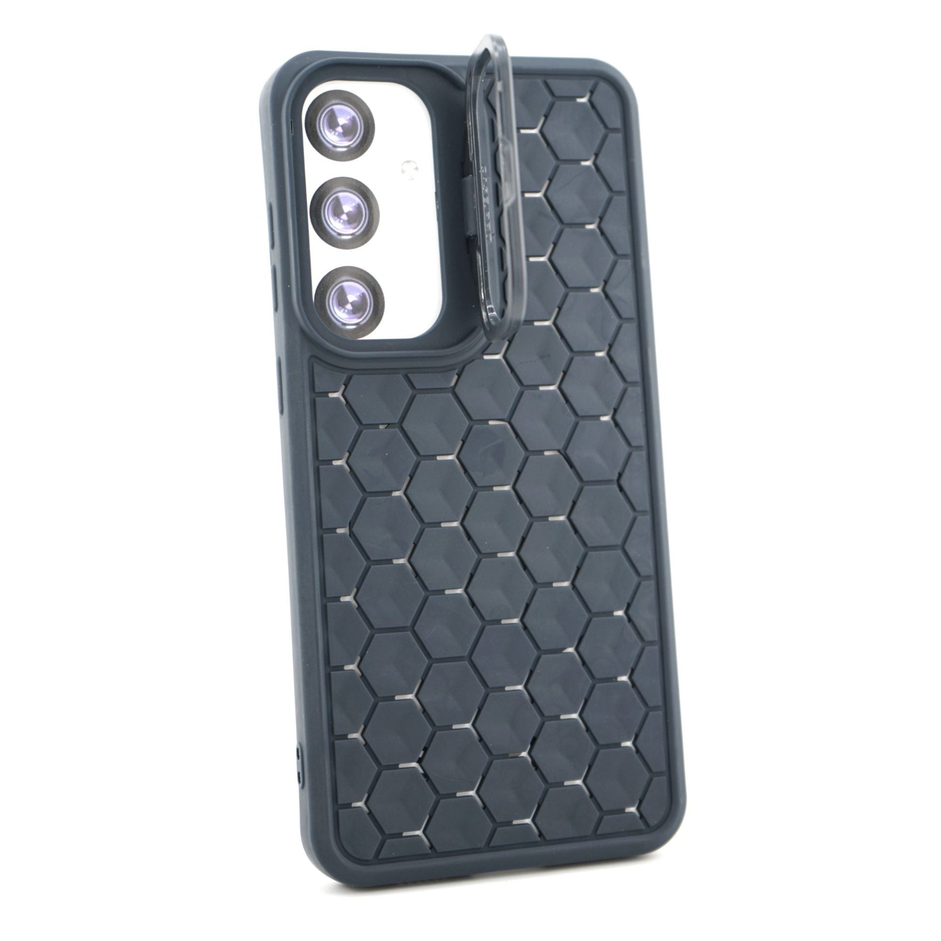 Husa de Protectie TPU, pentru Samsung Galaxy S24 Plus, 3D Cube, cu Inel, Protectie Camera, Antisoc, Antizgariere, Antialunecare, Acoperire Completa, Albastru