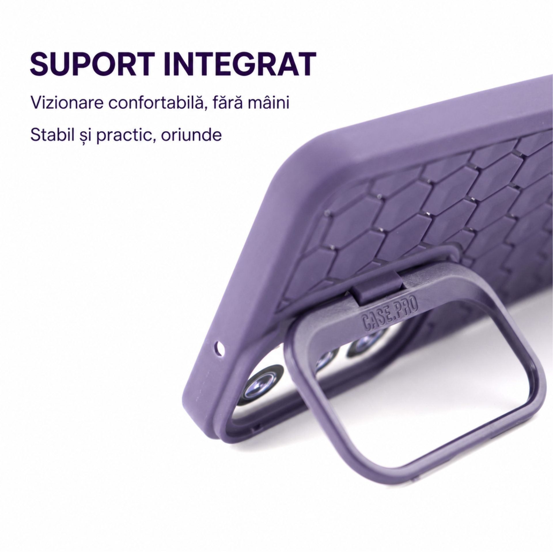 Husa de Protectie TPU, pentru Samsung Galaxy S24 Plus, 3D Cube, cu Inel, Protectie Camera, Antisoc, Antizgariere, Antialunecare, Acoperire Completa, Mov