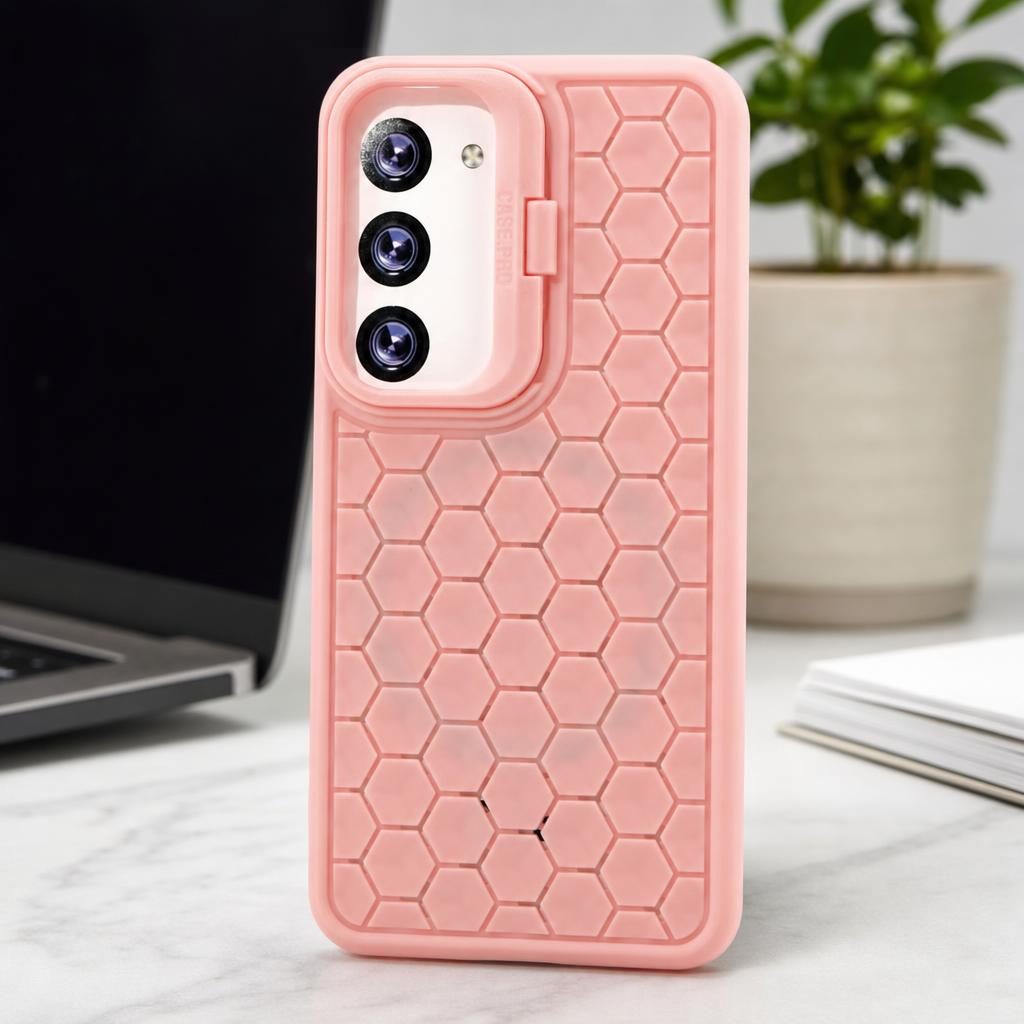 Husa de Protectie TPU, pentru Samsung Galaxy S24 Plus, 3D Cube, cu Inel, Protectie Camera, Antisoc, Antizgariere, Antialunecare, Acoperire Completa, Roz