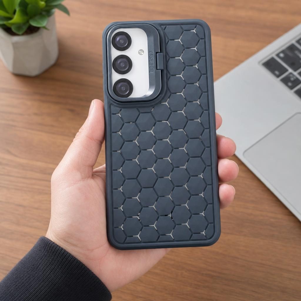 Husa de Protectie TPU, pentru Samsung Galaxy S24 Plus, 3D Cube, cu Inel, Protectie Camera, Antisoc, Antizgariere, Antialunecare, Acoperire Completa, Albastru