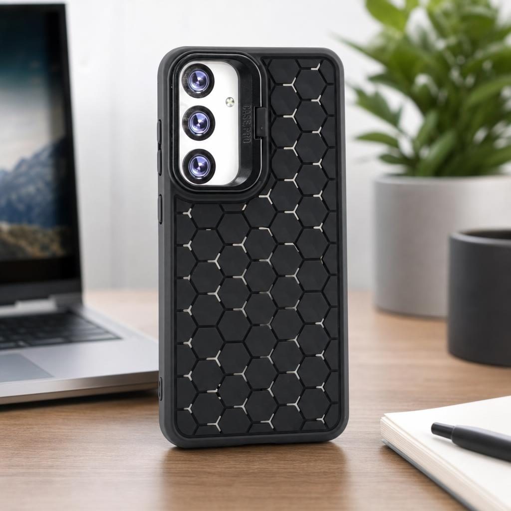 Husa de Protectie TPU, pentru Samsung Galaxy S24 Plus, 3D Cube, cu Inel, Protectie Camera, Antisoc, Antizgariere, Antialunecare, Acoperire Completa, Negru