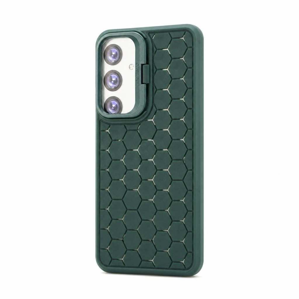 Husa de Protectie TPU, pentru Samsung Galaxy S24 Plus, 3D Cube, cu Inel, Protectie Camera, Antisoc, Antizgariere, Antialunecare, Acoperire Completa, Verde