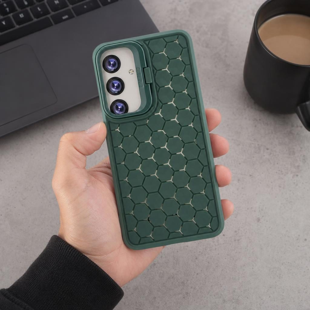 Husa de Protectie TPU, pentru Samsung Galaxy S24 Plus, 3D Cube, cu Inel, Protectie Camera, Antisoc, Antizgariere, Antialunecare, Acoperire Completa, Verde