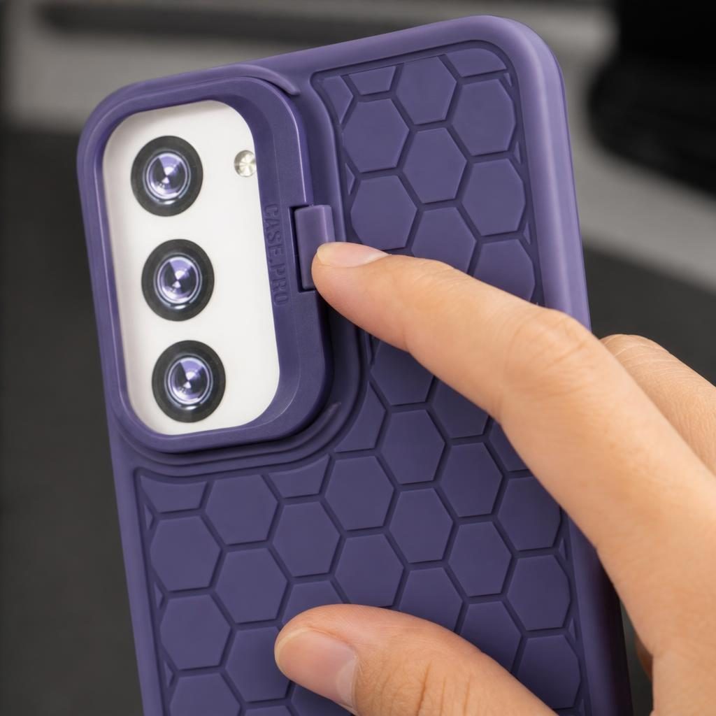 Husa de Protectie TPU, pentru Samsung Galaxy S24 Plus, 3D Cube, cu Inel, Protectie Camera, Antisoc, Antizgariere, Antialunecare, Acoperire Completa, Mov