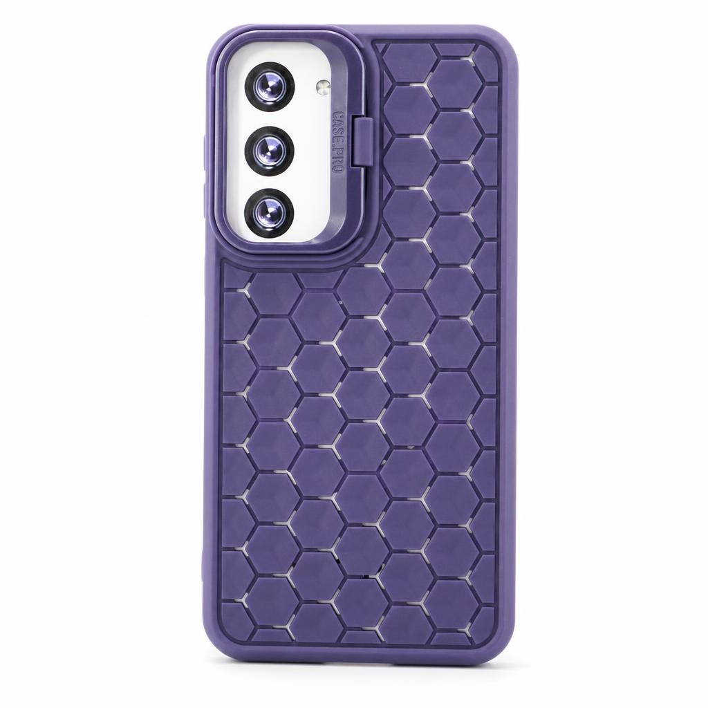 Husa de Protectie TPU, pentru Samsung Galaxy S24 Plus, 3D Cube, cu Inel, Protectie Camera, Antisoc, Antizgariere, Antialunecare, Acoperire Completa, Mov