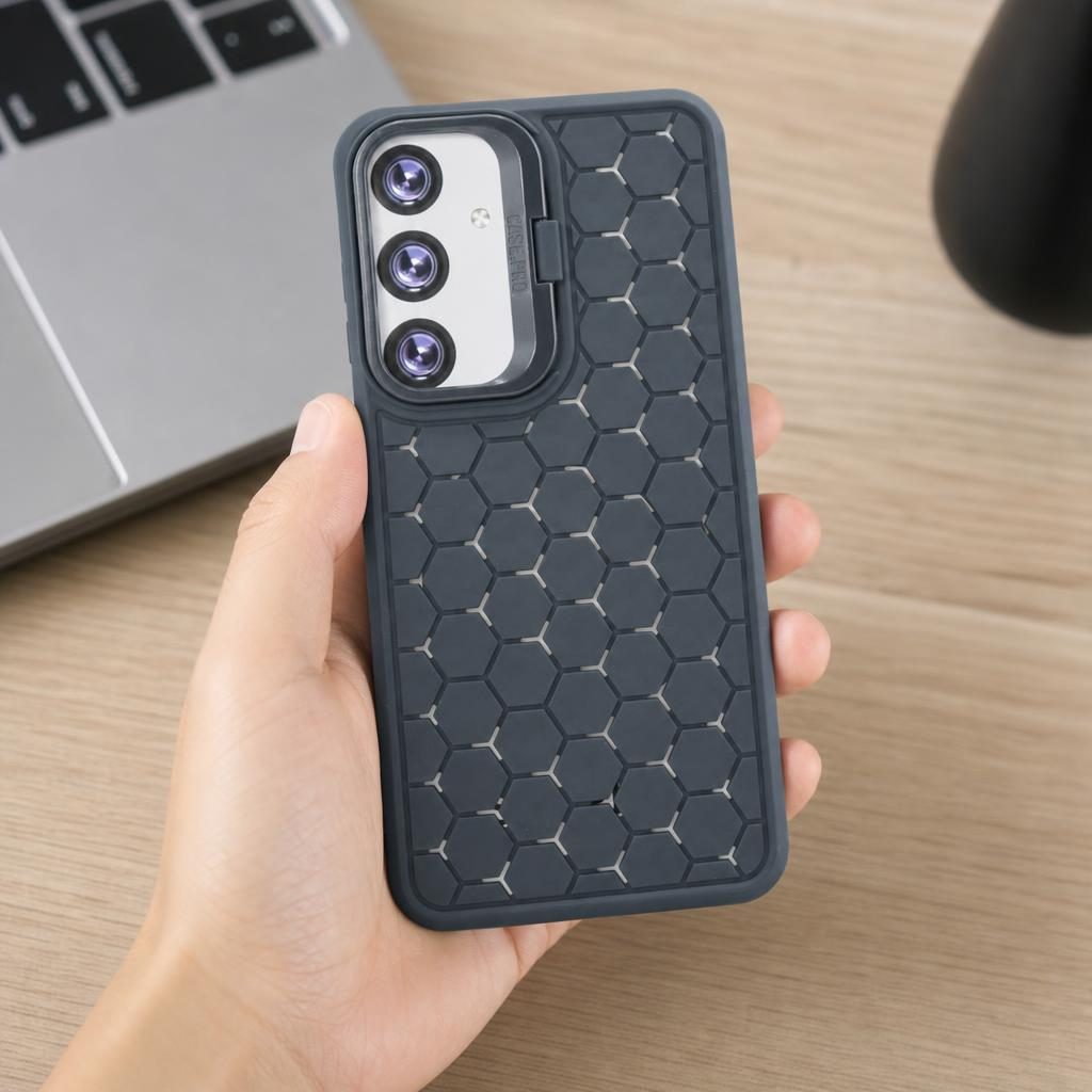 Husa de Protectie TPU, pentru Samsung Galaxy S24 Plus, 3D Cube, cu Inel, Protectie Camera, Antisoc, Antizgariere, Antialunecare, Acoperire Completa, Albastru