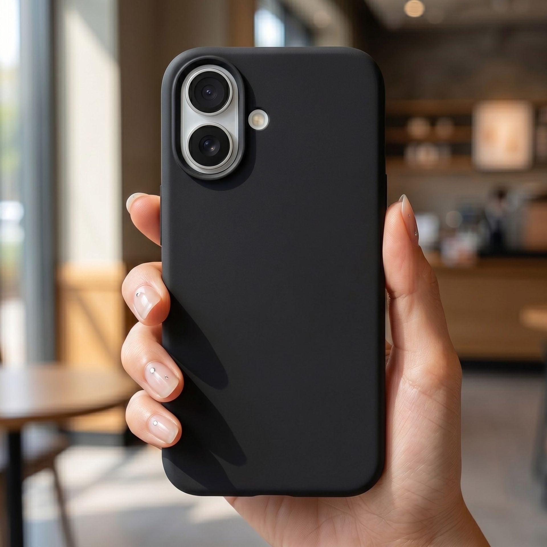 Husa de Protectie Telefon, Compatibila cu iPhone 16, Silicon Premium Antisoc, Anti-Zgirieturi, MagSafe, Acces Camera Control, Protectie 360, Interior Microfibra, Negru