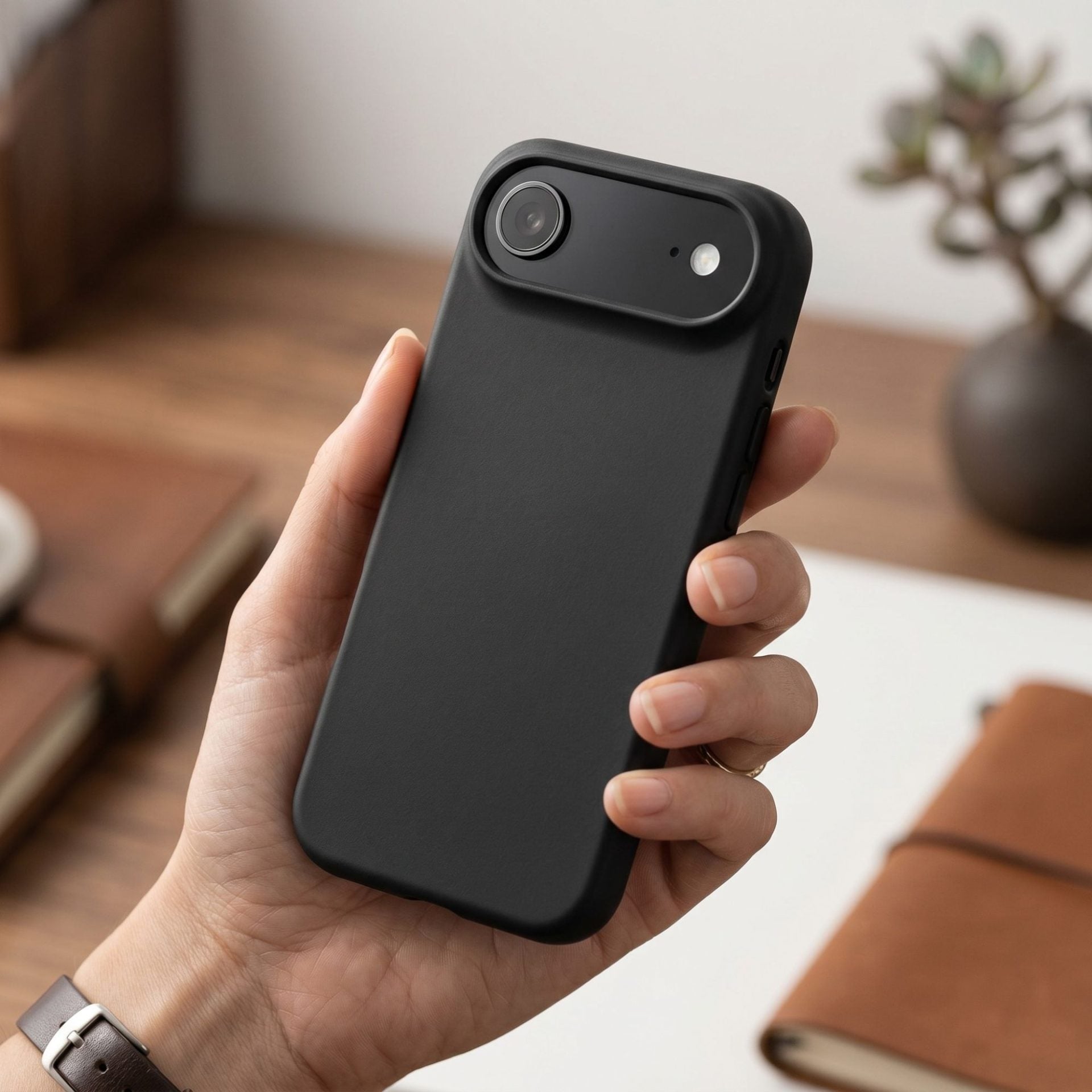 Husa de Protectie Telefon, Compatibila cu iPhone 17 Air, Silicon Premium Antisoc, Protectie Completa 360, Design Modern, Anti-Zgirieturi, Interior Microfibra, Negru