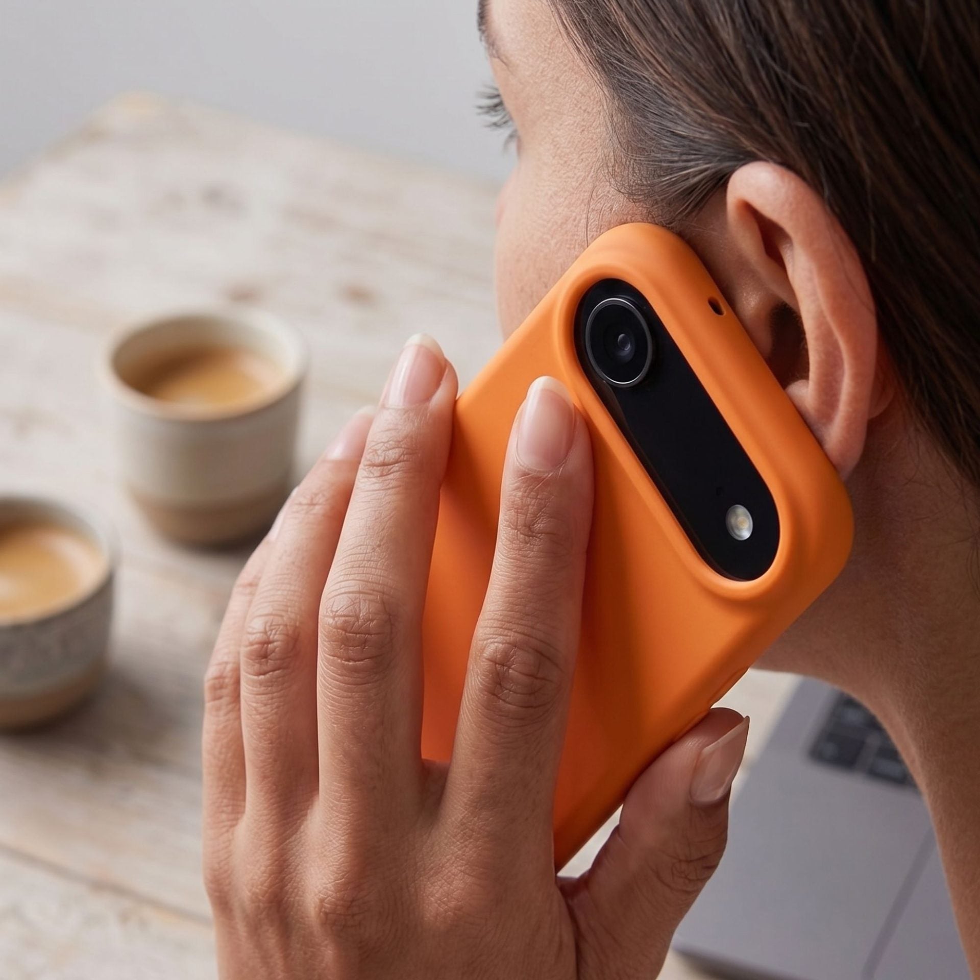 Husa de Protectie Telefon, Compatibila cu iPhone 17 Air, Silicon Premium Antisoc, Protectie Completa 360, Design Modern, Anti-Zgirieturi, Interior Microfibra, Portocaliu