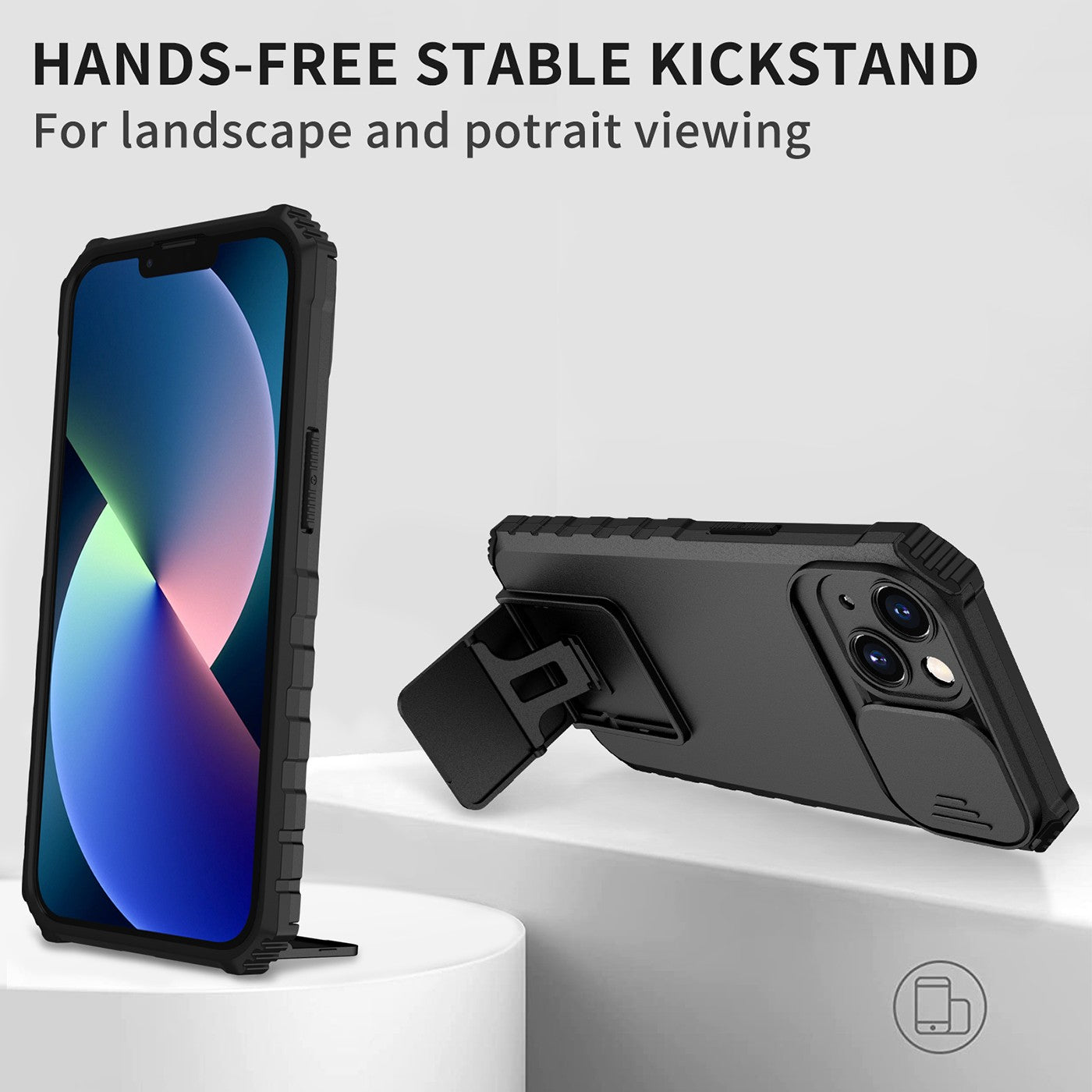 Husa Defender cu Stand pentru iPhone 11 Pro Max, Negru, Suport reglabil, Antisoc, Protectie glisanta pentru camera