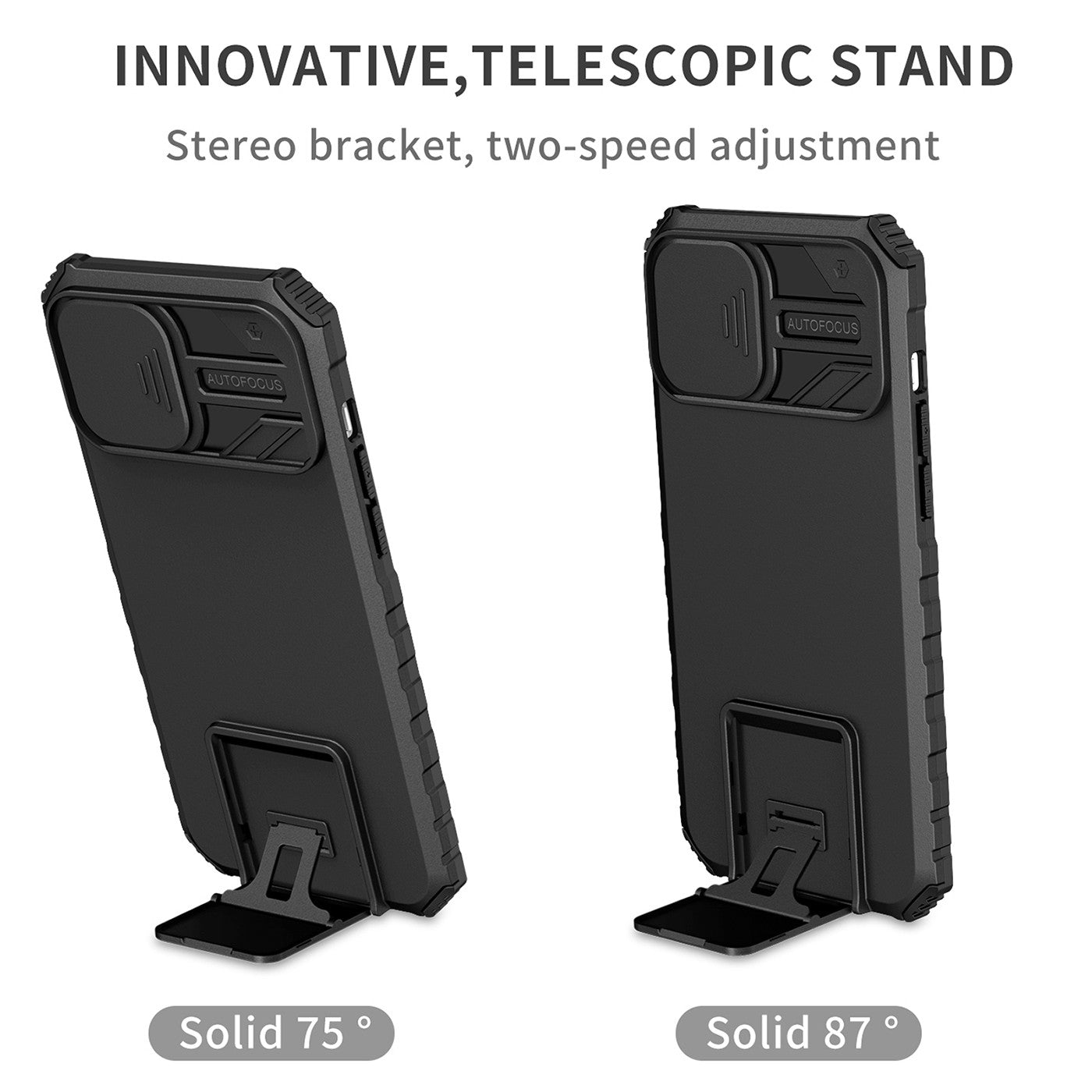 Husa Defender cu Stand pentru iPhone 11 Pro Max, Negru, Suport reglabil, Antisoc, Protectie glisanta pentru camera