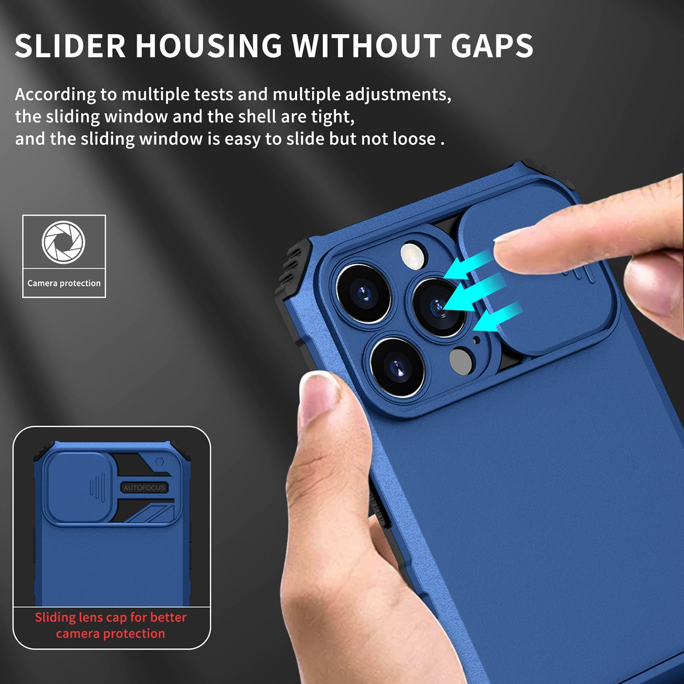 Husa Defender cu Stand pentru iPhone 12 Pro Max, Albastru, Suport reglabil, Antisoc, Protectie glisanta pentru camera