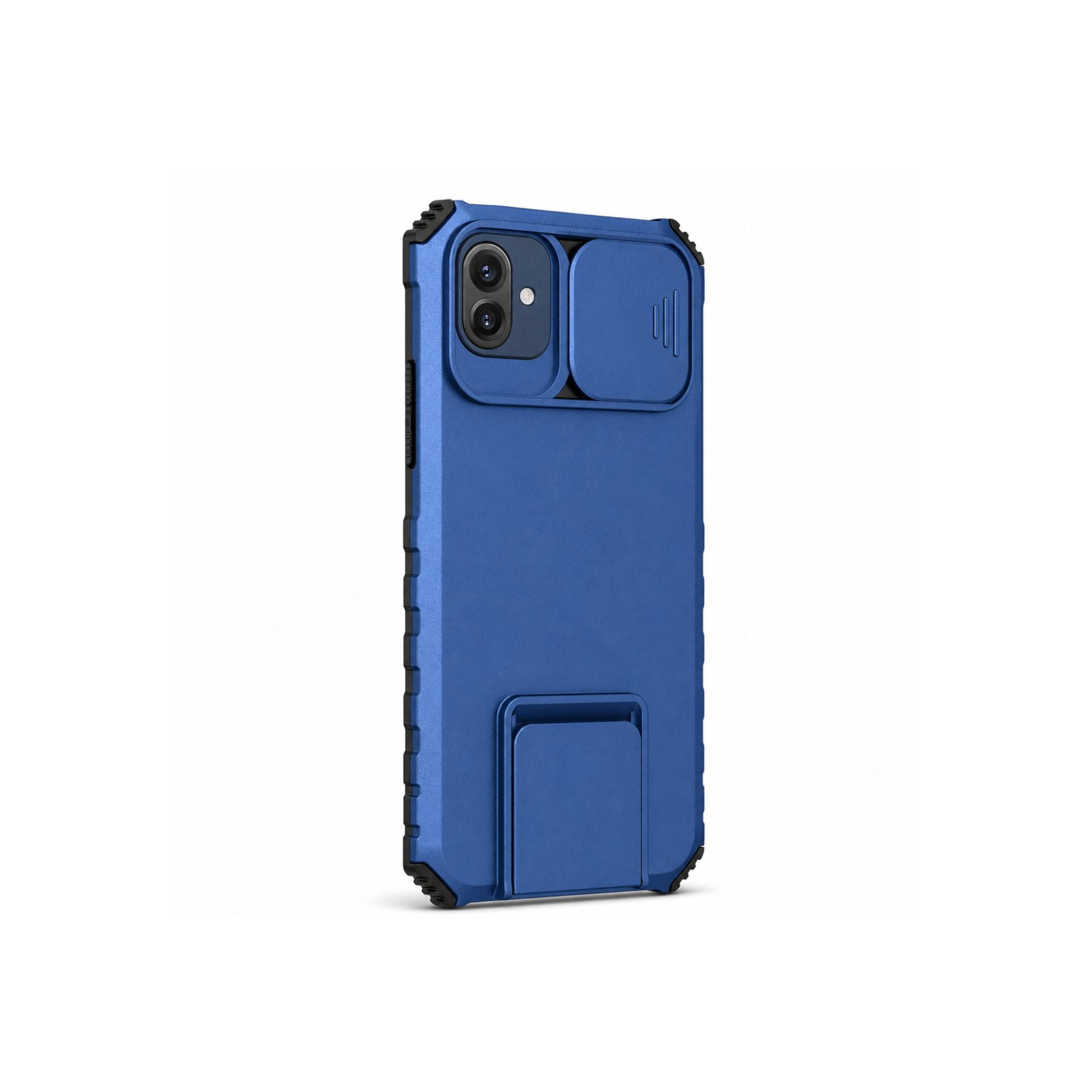 Husa Defender cu Stand pentru Samsung Galaxy A03, Albastru, Suport reglabil, Antisoc, Protectie glisanta pentru camera