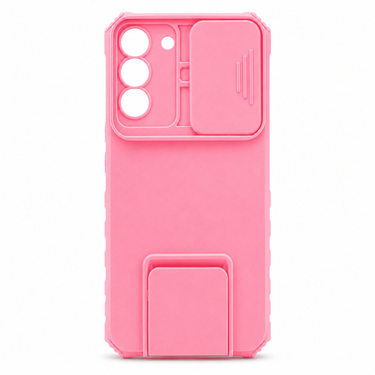 Husa Defender cu Stand pentru Samsung Galaxy S22 Plus, Roz, Suport reglabil, Antisoc, Protectie glisanta pentru camera