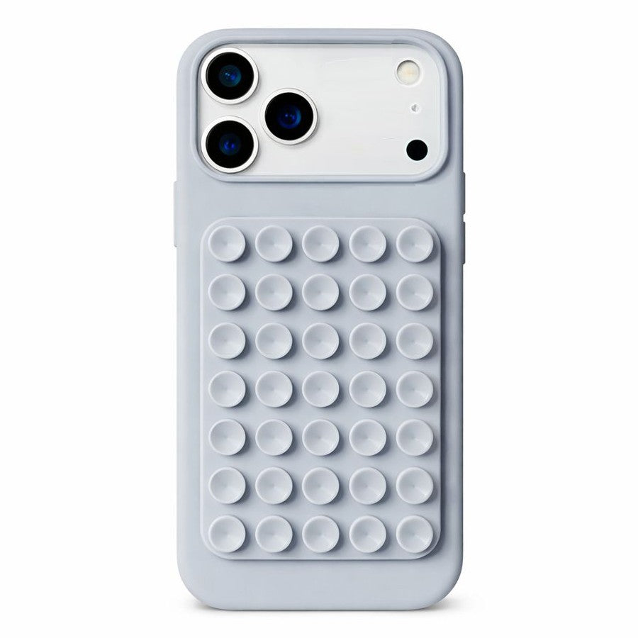 Husa din Silicon pentru iPhone 17 Pro Max, Carcasa de Protectie cu Ventuze, din Cauciuc Moale Rezistenta la Socuri, Gri