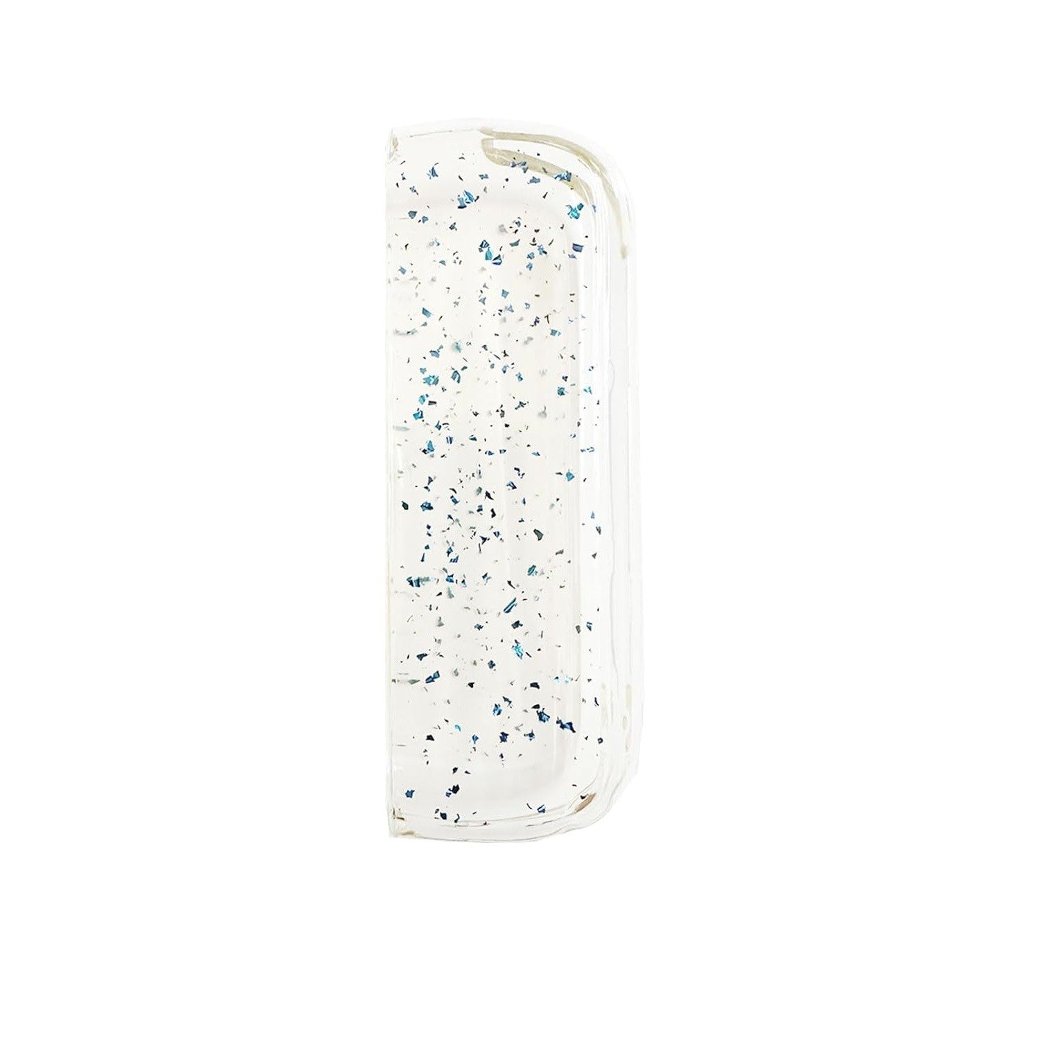 Husa Flippy pentru IQOS Iluma, de Protectie, Anti Soc si Zgarieturi, din Plastic, 12.5 x 4.2 x 2.6 cm, Transparent cu Sclipici Albastru