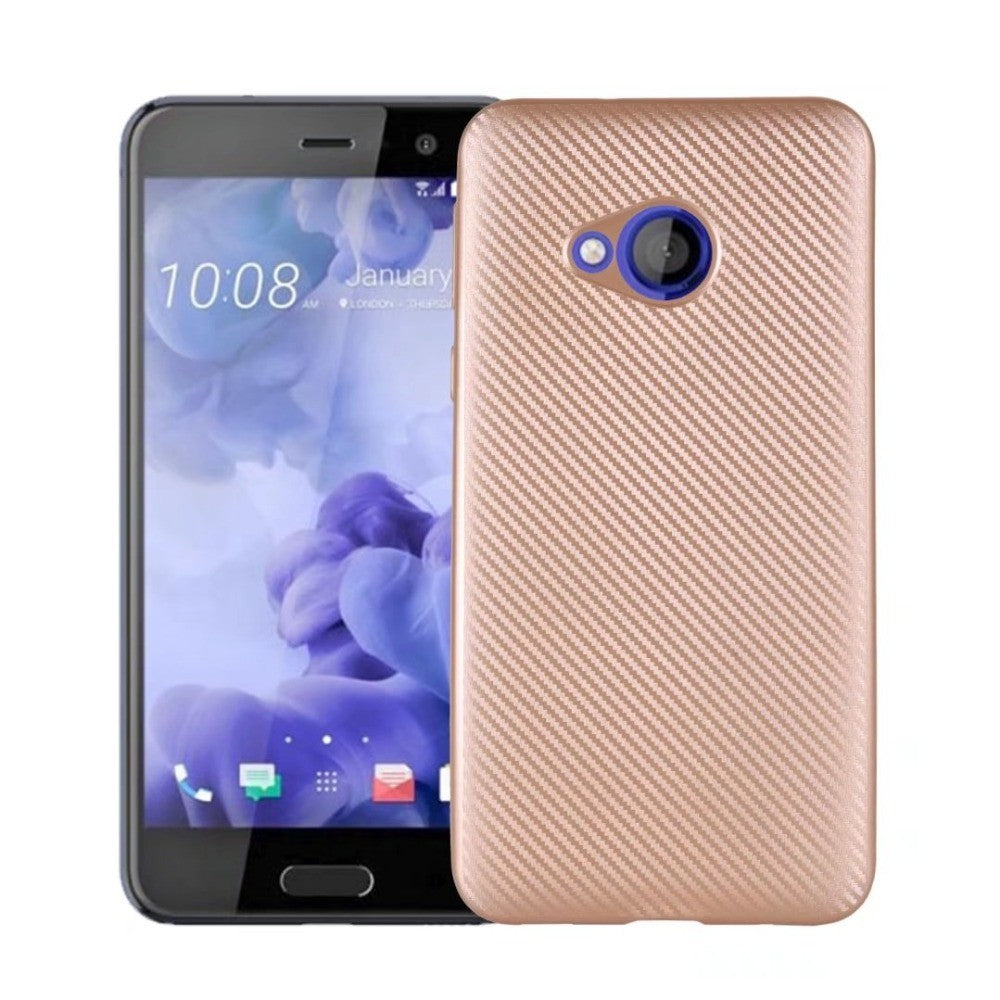 Husa HTC U Play i-Zore Carbon Fiber Auriu