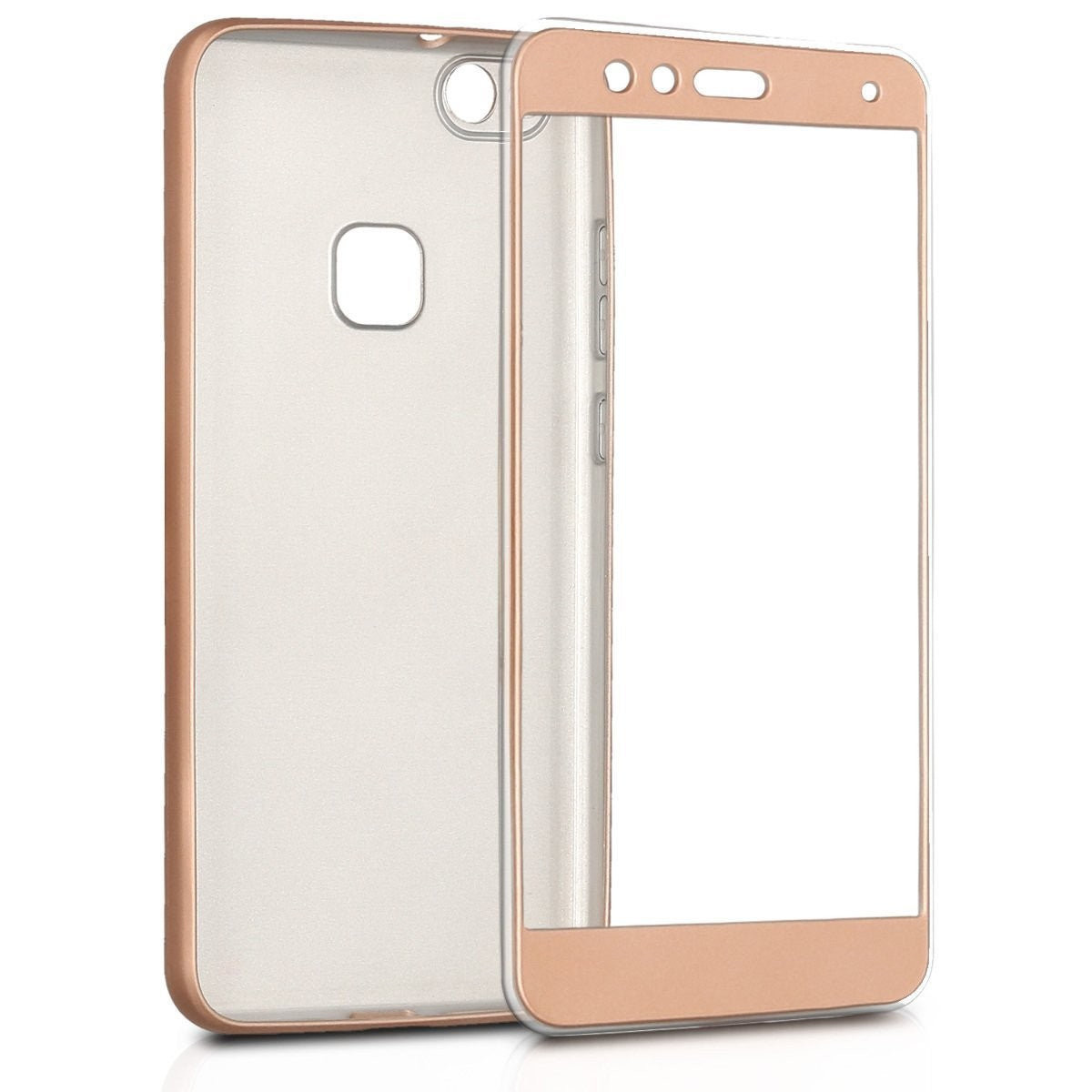 Husa Huawei P10 Lite Full Silicone 360 Auriu + Folie de protectie