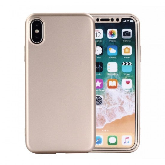 Husa Huawei P10 Lite Full Silicone 360 Auriu + Folie de protectie