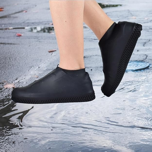 Husa Incaltaminte, Impermeabila, Antiderapanta, din Latex, 13 x 13 x 2 cm, Marime L 41-47 cm, Negru