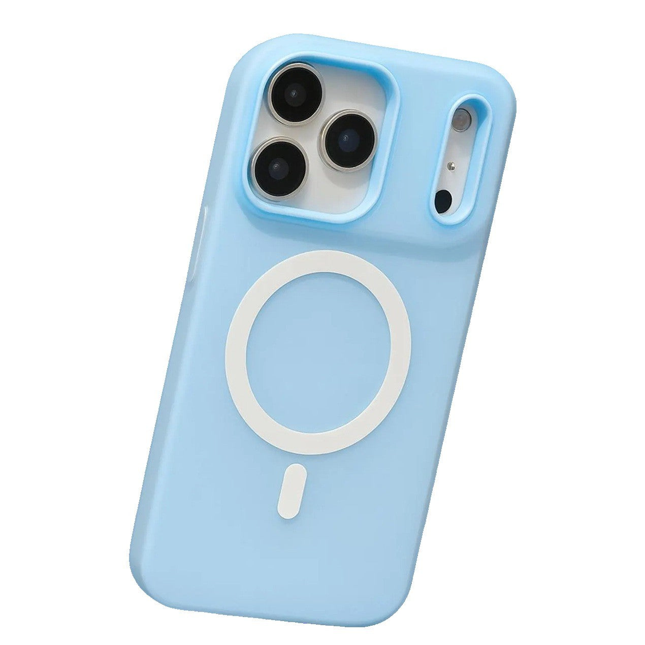 Husa Telefon Jelly Magnetic 2in1, Flippy, Compatibila cu Apple iPhone 17 Pro Max, din PC+TPU, Magsafe, Finisaj Mat, Albastru Deschis