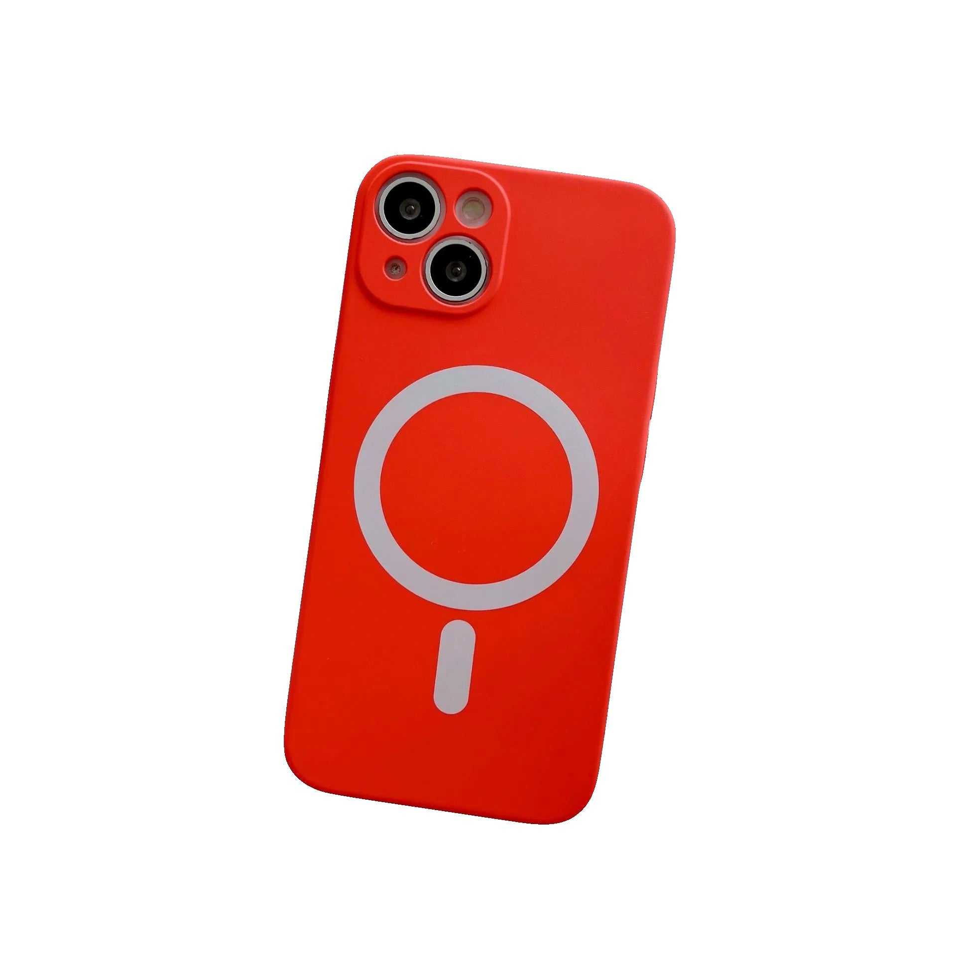 Husa MagSafe pentru Apple iPhone 12, Silicon, Protectie pentru camera, Magnetica, Incarcare Wireless, Rosu