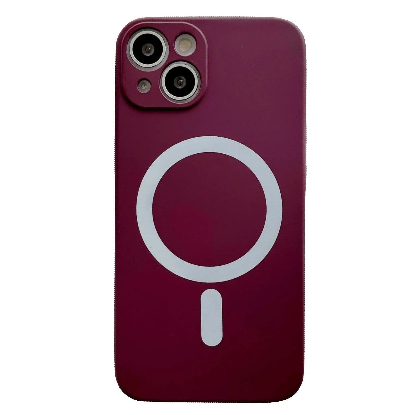Husa MagSafe pentru Apple iPhone 12, Silicon, Protectie pentru camera, Magnetica, Incarcare Wireless, Visiniu