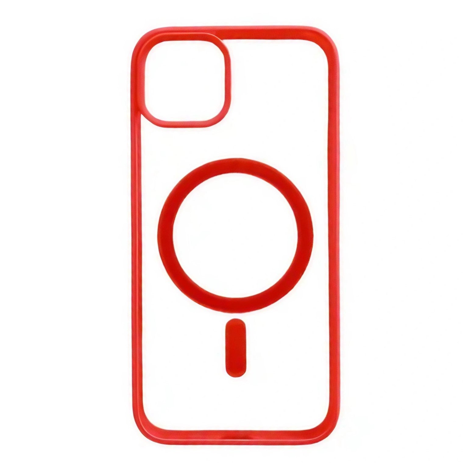 Husa MagSafe pentru Apple iPhone 14 Pro, Full Cover, Frosted Acrylic Color Big Hole, Magnetica, Incarcare Wireless, Rosu